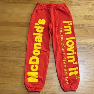 Cactus Plant Flea Market x McDonald's Drive-Thru Sweatpants in Tomato' Colorway
